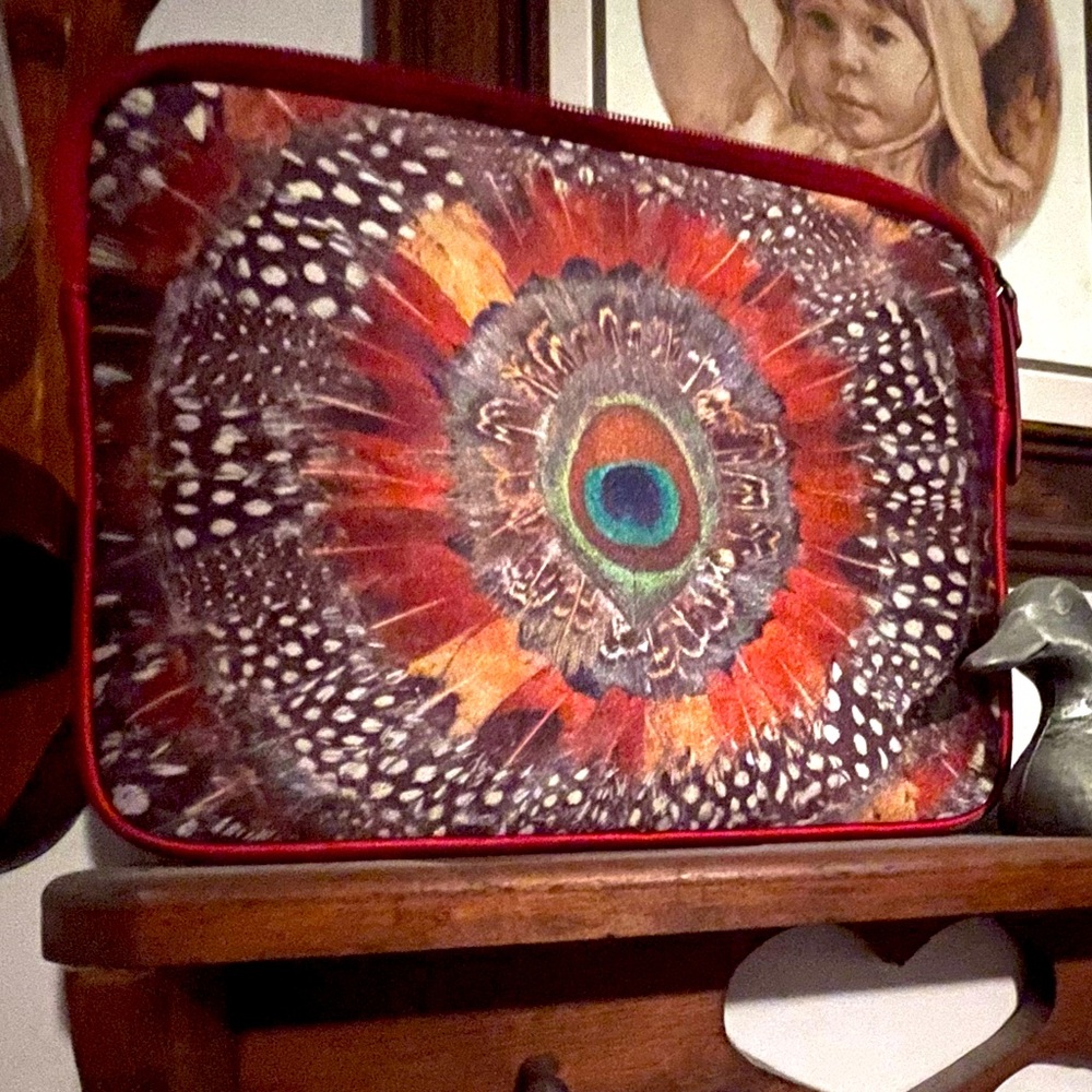 VINTAGE Lucky Brand bag peacock graphic print